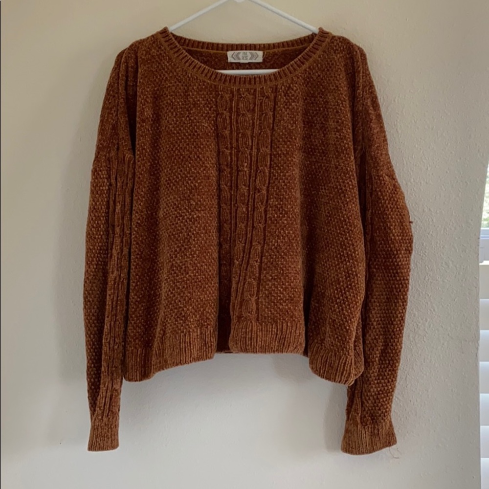 Brown Cropped Sweater.